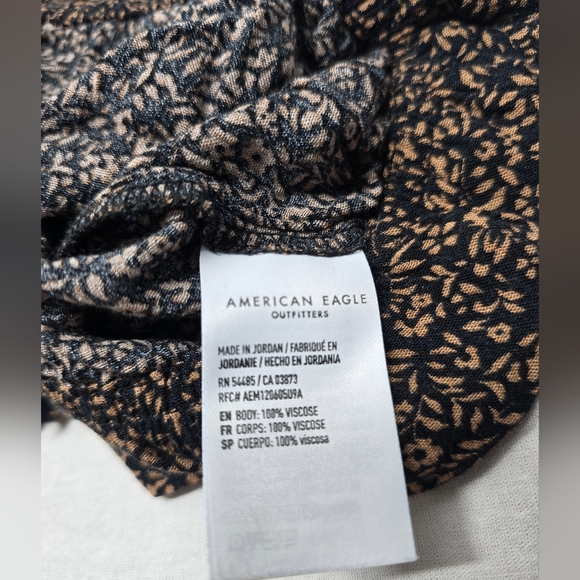 American Eagle- Brown floral strapless tube top- Size Large Women's - Picture 6 of 6